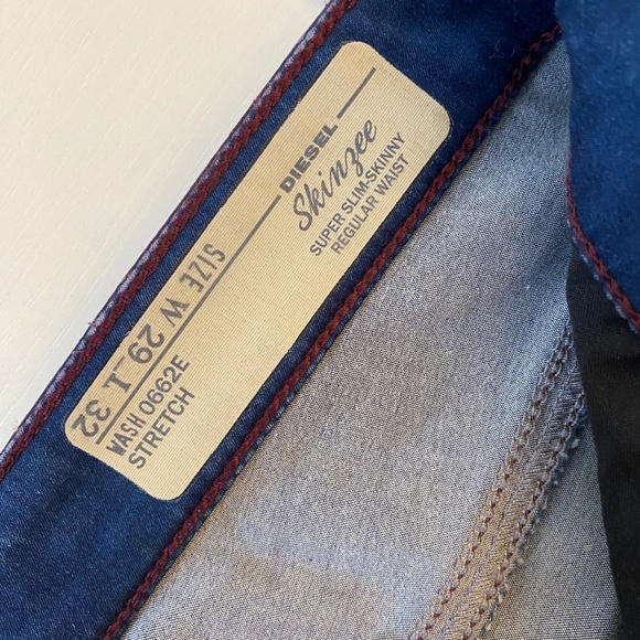 DIESEL Women's Skinzee Coated Super Slim Stretch Jeans Wash 0662E W29xL32 - Picture 10 of 16